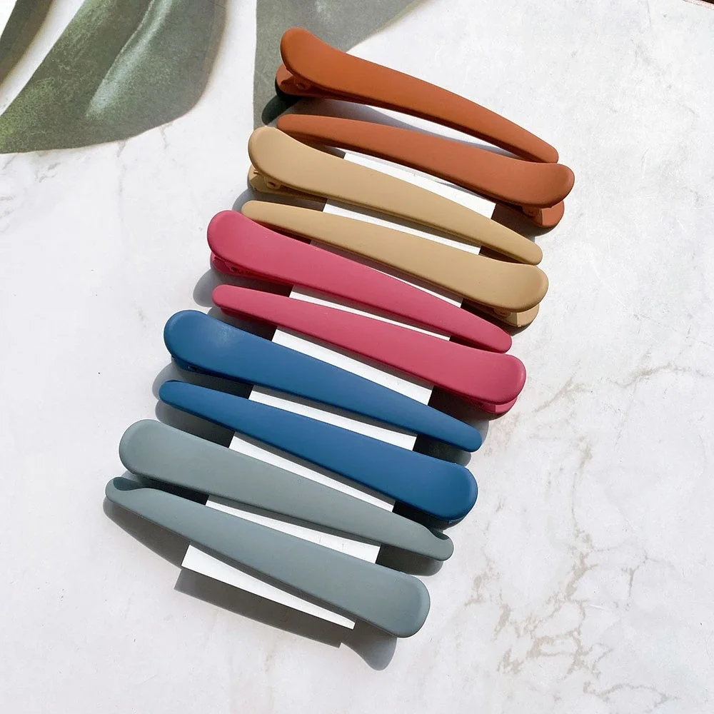 Spring Summer Matte Plastic Duckbill Clips Hairdressing Salon Hair Styling Tool Braiding Hair Pins Accessory For Girls Women