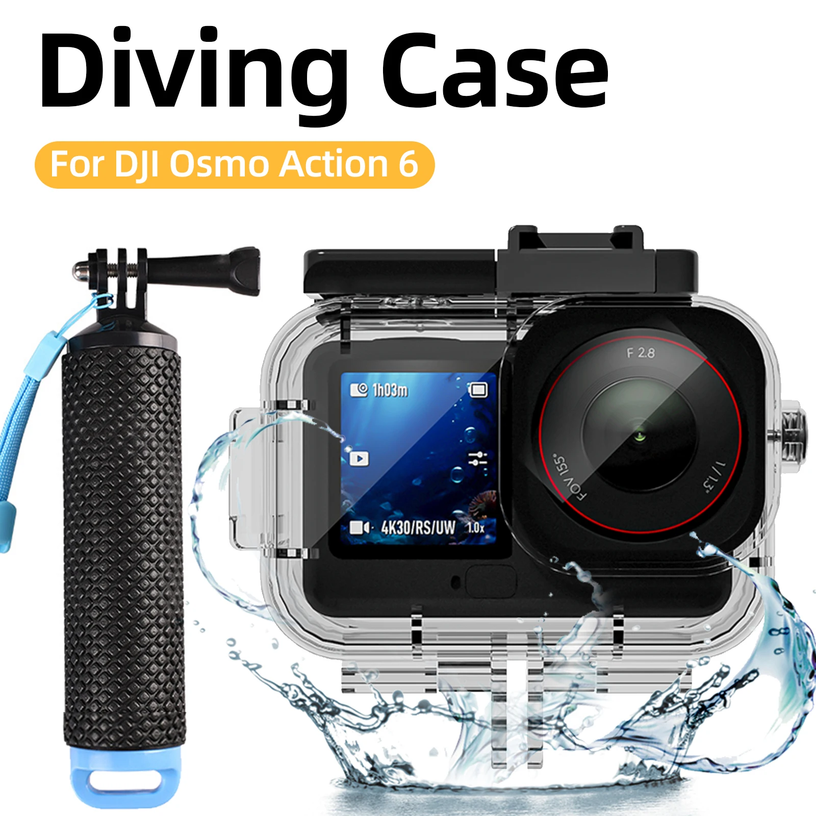 Waterproof Case for DJI Osmo Action 6 Housing Diving Protective Anti-Drop Protective Shell Underwater Dive Cover for DJI Action6