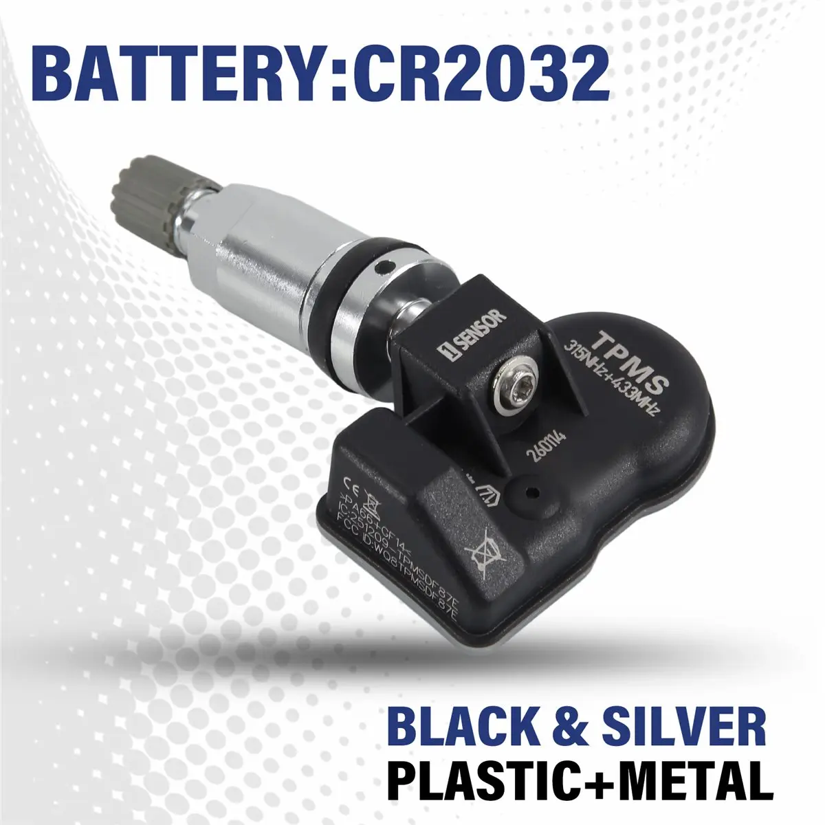 #15K (Black & Silver)8Pcs Programmable TPMS MX Sensor 315MHZ+433MHz Tire Pressure Sensor,Automotive Parts & Accessories