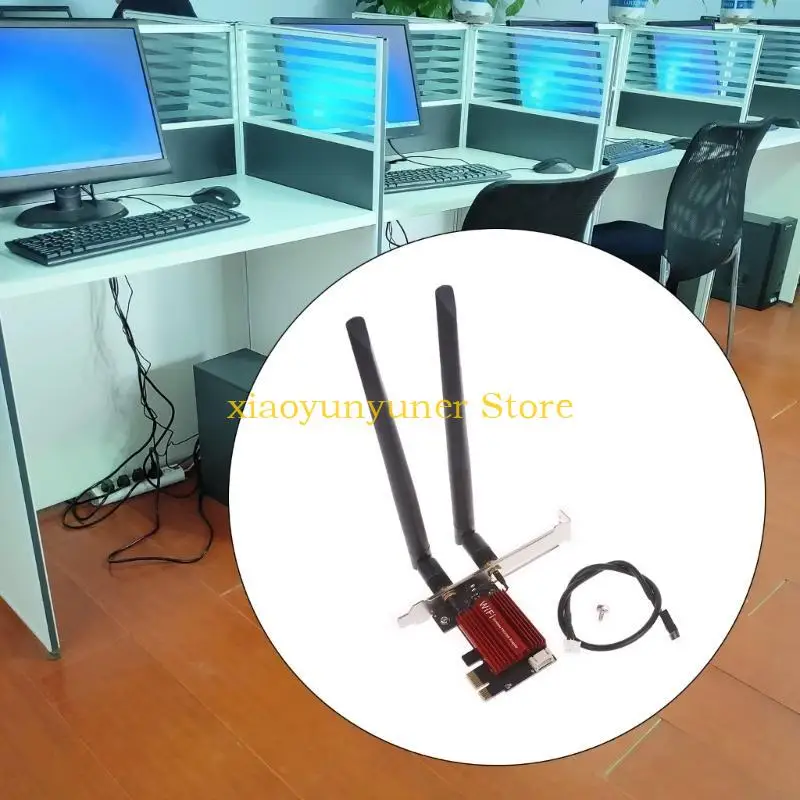 

P9JB PCI Express for Intel AX210 2.4G 6G Band 3000Mbps Wireless PCI-Express Wi-Fi Card BT 5.2 Desktop WIFI 6E WLAN