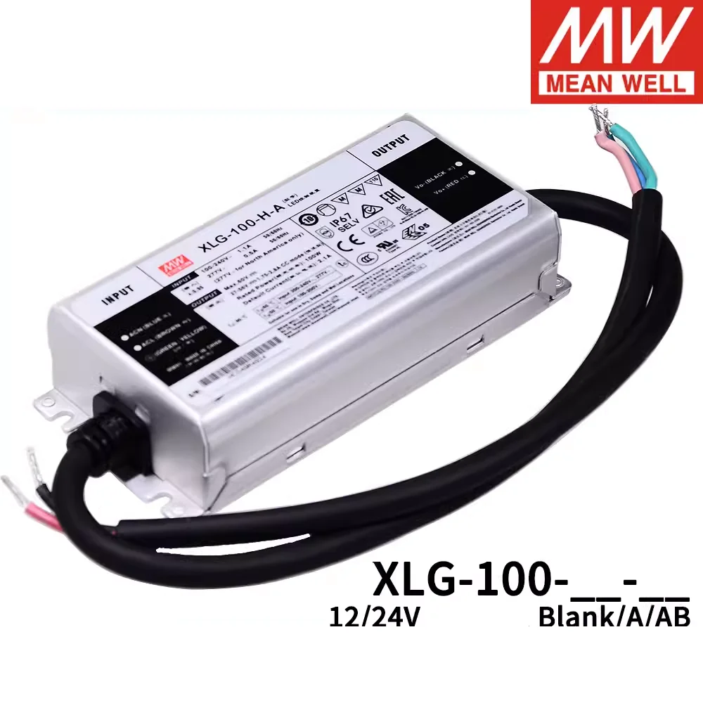 Original MEAN WELL XLG-100 XLG-100-12-A XLG-100-24-A XLG-100-H-A XLG-100-H-AB MEANWELL XLG 100 100W