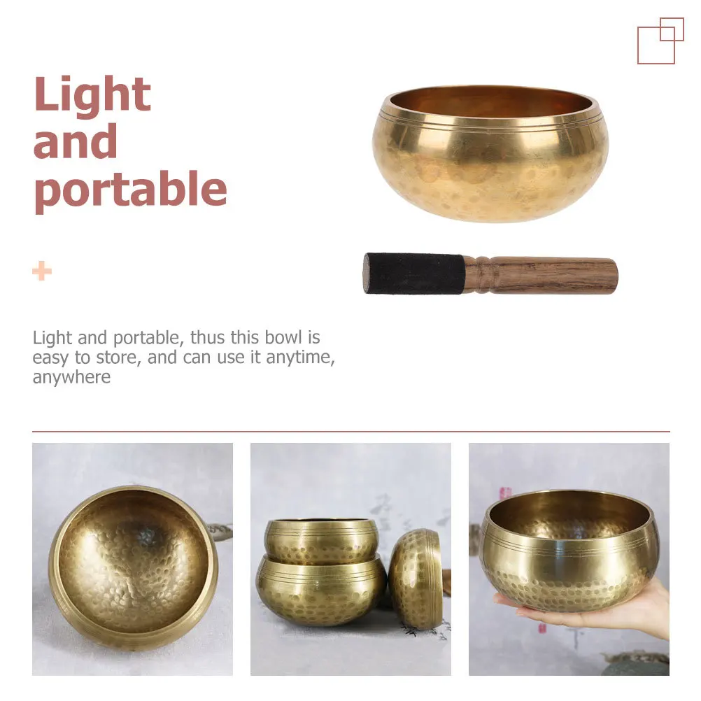 

1 set Meditation Singing Bowl Set Copper Yoga Therapy Tool For Sleep Decoration Portable Tibet Bowl Instrument