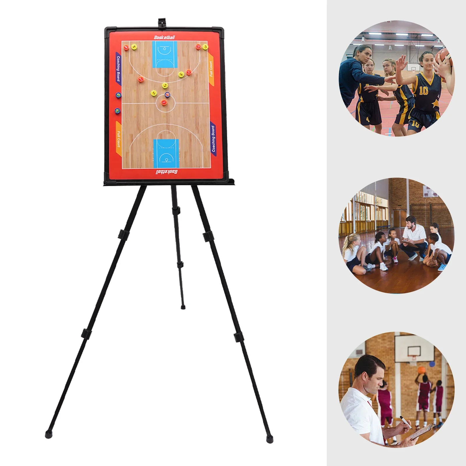 

Stainless Steel Basketball Tactical Board Bracket Triangle Bracket Stand Coaching Board W/Backpack & Storage Bag