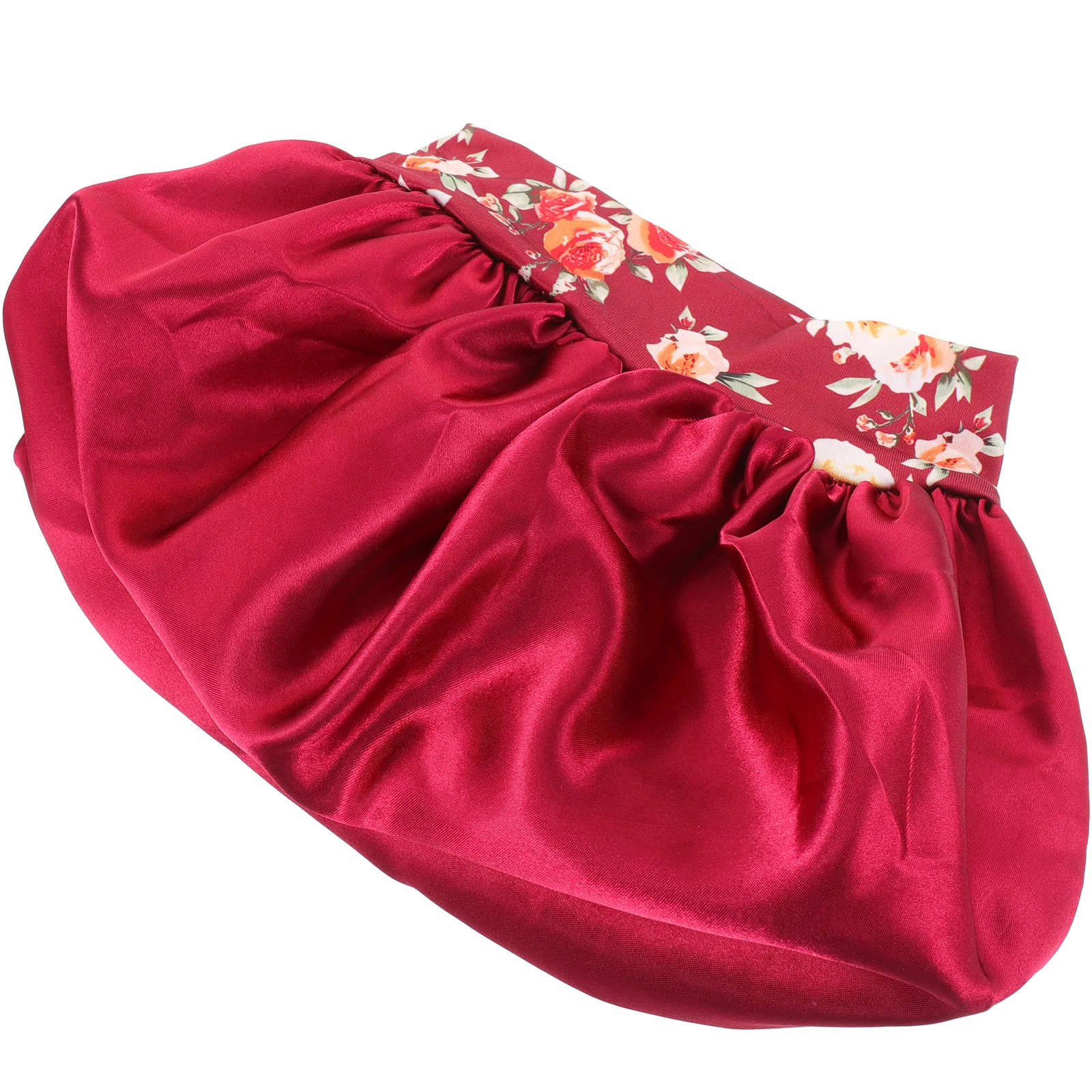 

Bonnet Large Size Floral Print Smooth Silky Anti Frizz Shower Cap Bath Headb Curly Hair Wrap Home Essentials