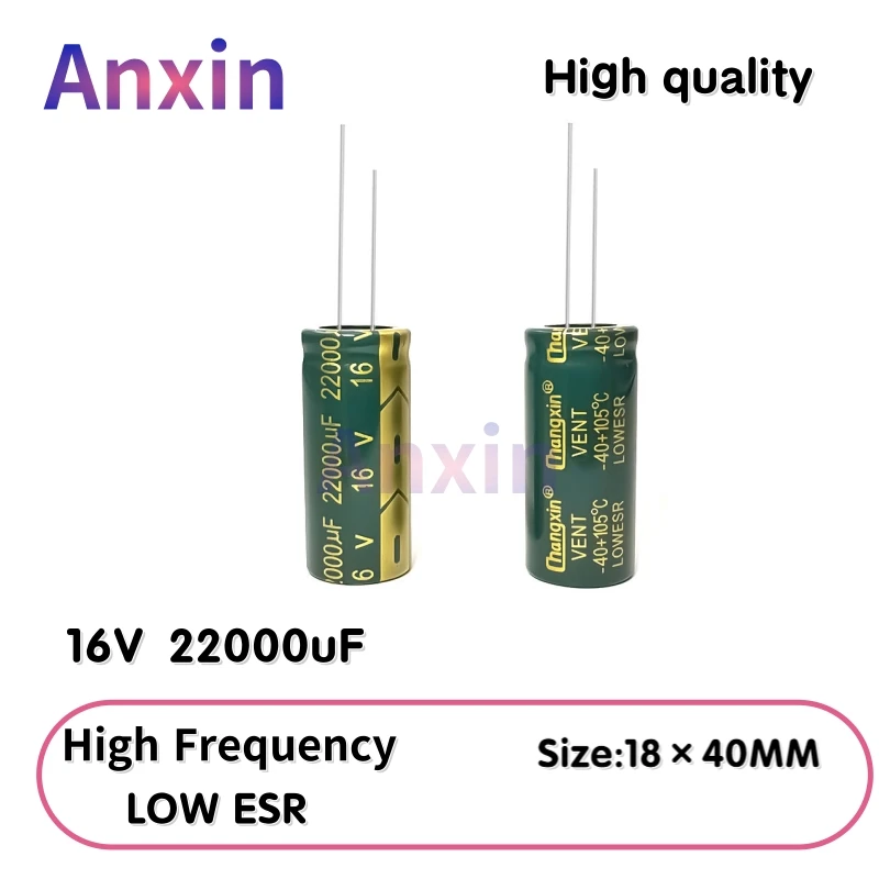 

2PCS 16V22000uF Aluminum Capacitor, High Frequency Low ESR 105°C Radial for Power Supply/Solar Inverter Size: 18×40MM