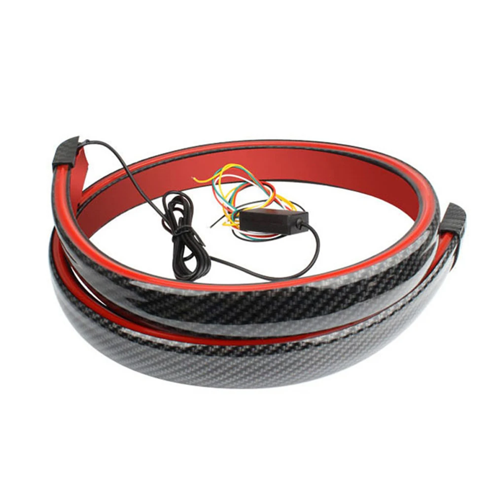 1x Auto Dynamischer Heckspoiler LED-Bremslicht Flexibler Streifen Blinker Warnsignal Rücklicht Fließendes Wasserdichtes Tagfahrlicht