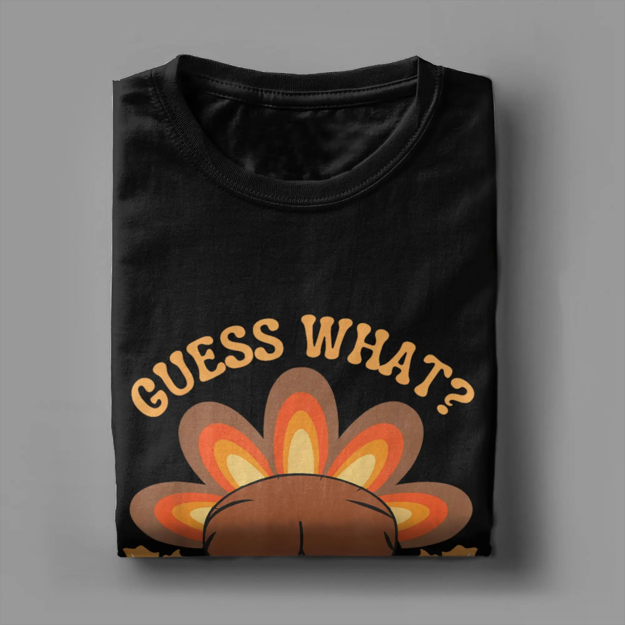 Camisetas divertidas y humorísticas de Acción de Gracias Guess What Turkey Butt para hombres, camisetas 100% de algodón con cuello redondo, ropa de talla grande