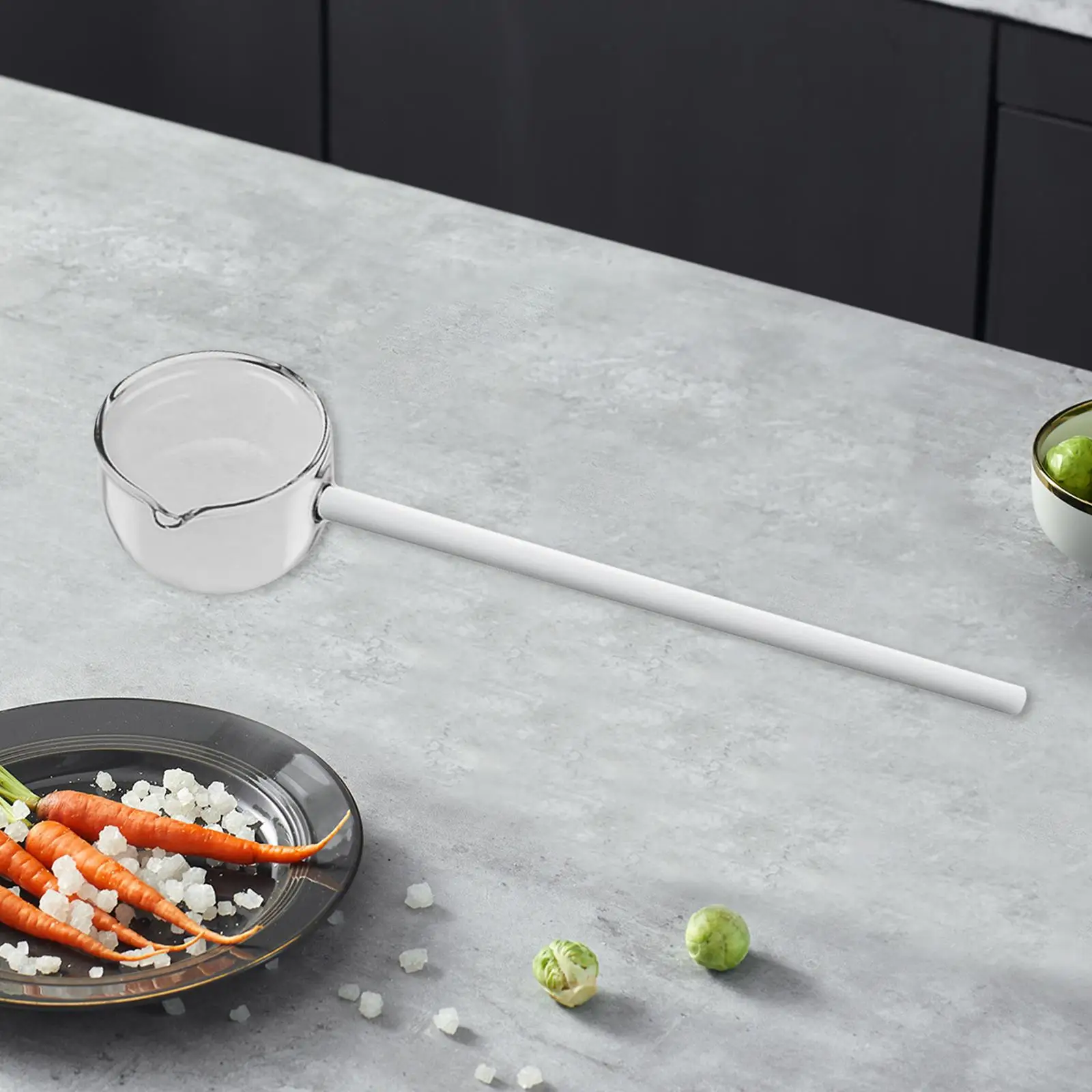 Kitchen Utensils Glass Stirring Spoon Durable High Borosilicate Soup Spoon for Tea Milk Bar Banquet