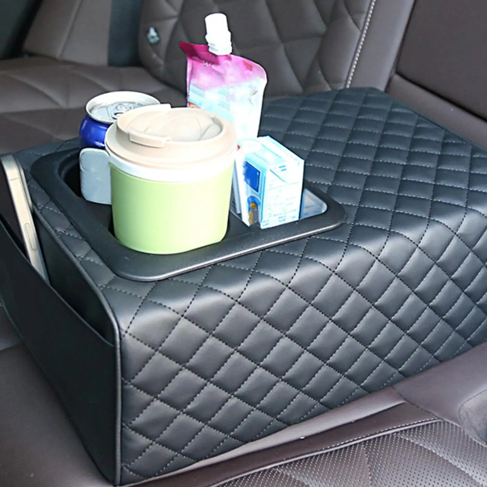 Backseat Arm Rest Console Box Automotive Arm Rest With Cup Holder Second Row Rear Central Armrest Box For SUV Truck Sedan