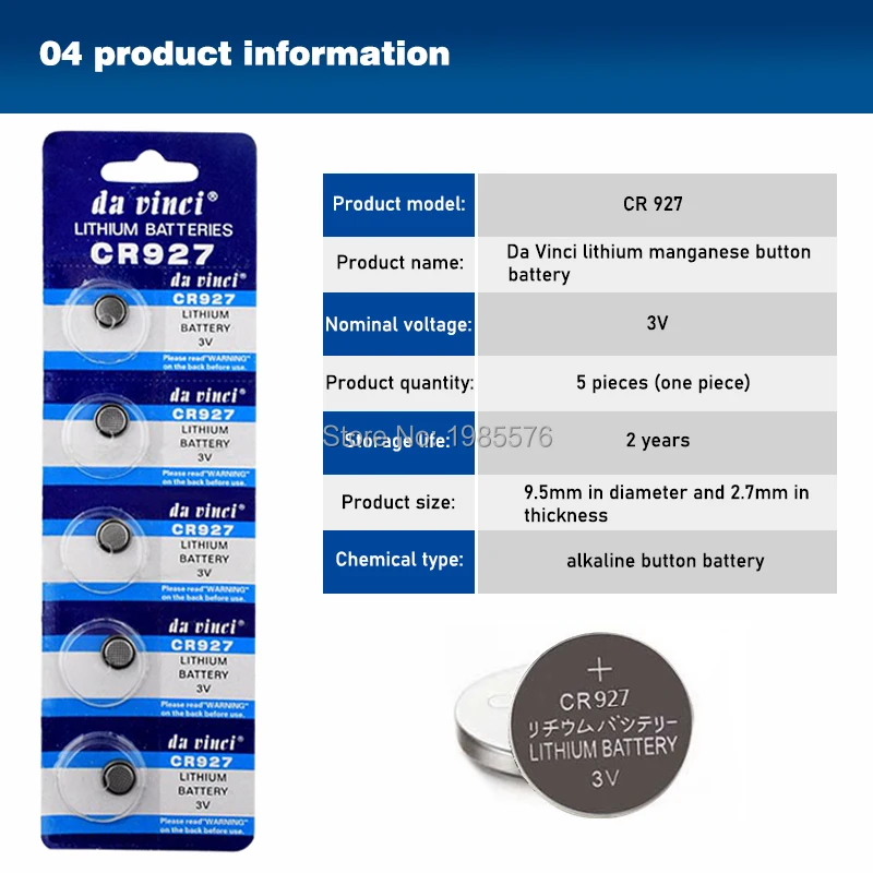 10 Chiếc 3V CR927 927 DL927 BR927 BR927-1W CR927-1W ECR927 5011LC KCR927 LM927 Dây Nút Đồng Tiền Tế Bào Lithium Li-ion pin