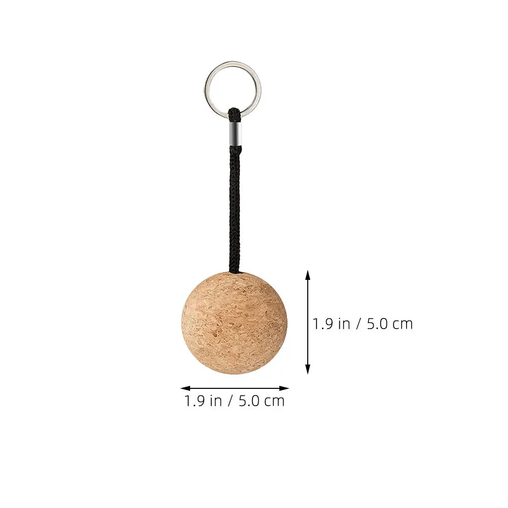 2 قطعة سلسلة المفاتيح الكرة الخشبية العائمة المزدهر المحمولة خفيفة الوزن حلقة رئيسية للرياضات المائية في الهواء الطلق التجديف القوارب تصفح الإبحار #2