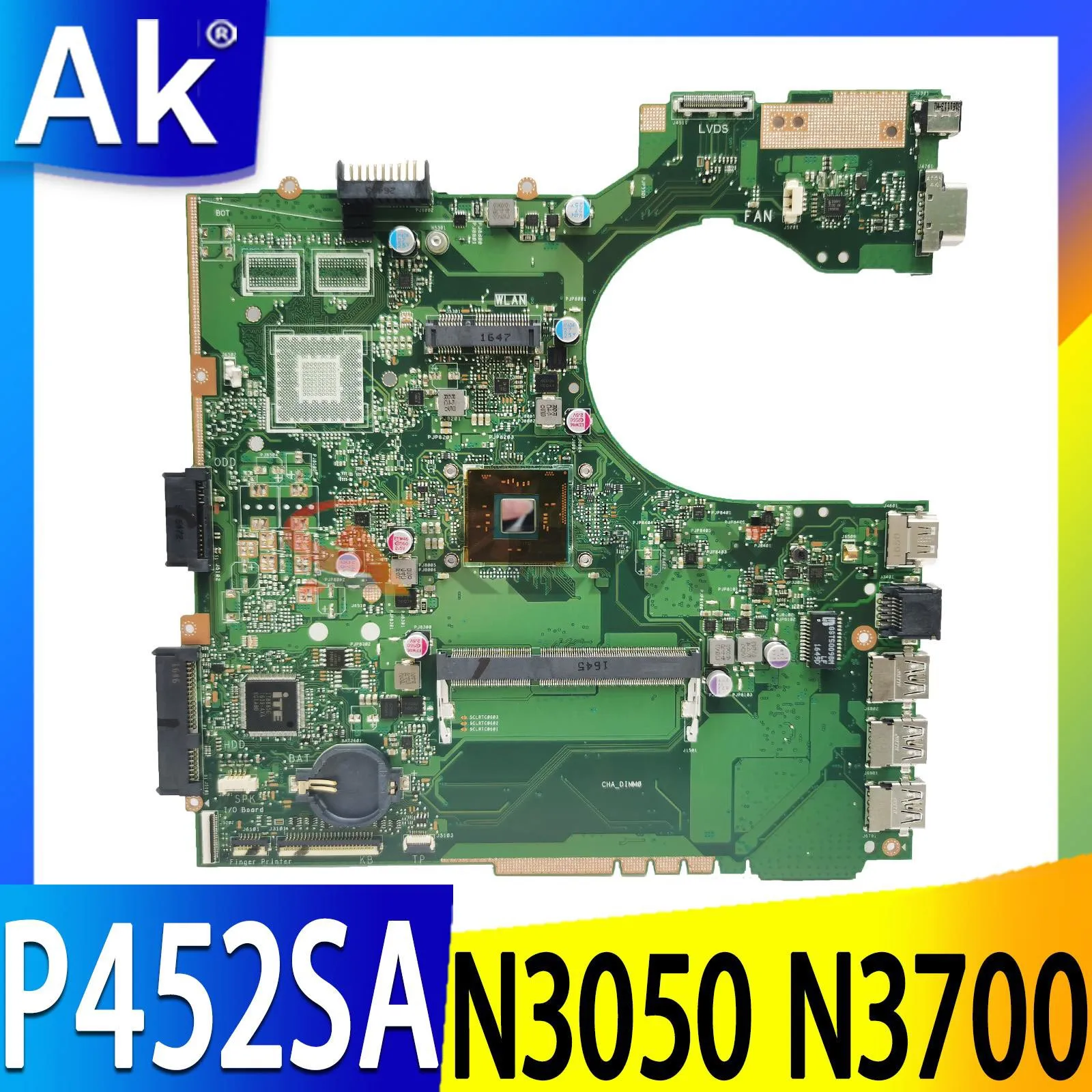 

Shenzhen P452SA Mainboard For ASUS PRO PX452SA PE452SA PRO452SA PE452SJ PRO452SJ Laptop Motherboard with N3050 N3060 N3700 CPU