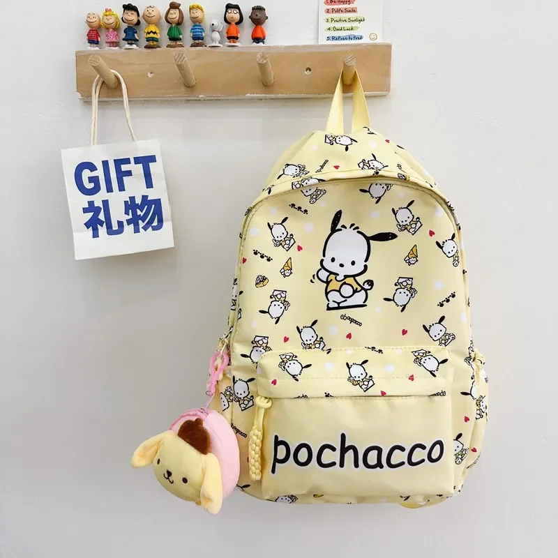 Sanrio Melody Mochila infantil, animação de desenhos animados, fofa, leve, mochila de grande capacidade, estudante universitário, novo