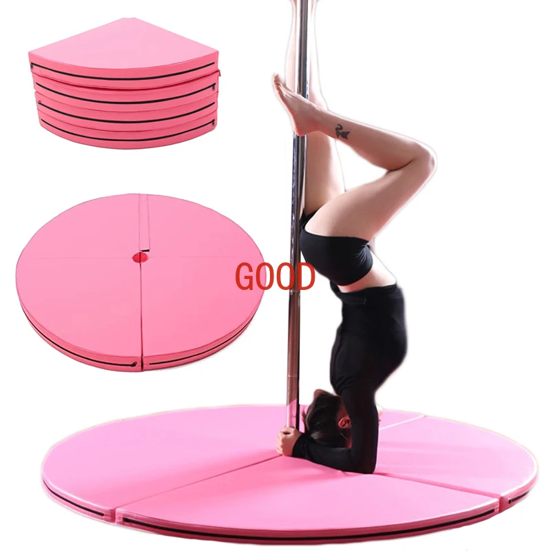 سجادة تمرين مستديرة للرقص القطبي ، وسادات جمباز ، مضادة للسقوط ، حماية ضد الانزلاق ، سجادة أمان للرقص القطبي ، اليوغا ، صالة الألعاب الرياضية ، قابلة للطي