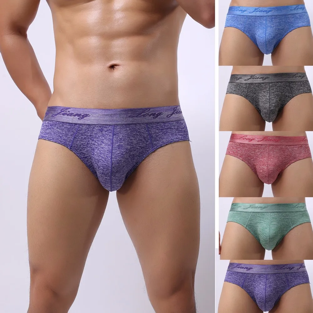 Sexy Men's Underwear Briefs Low Rise Soft Jockstrap Breathable Bikini Style Underpants Fashion Comfy Casual Hombre