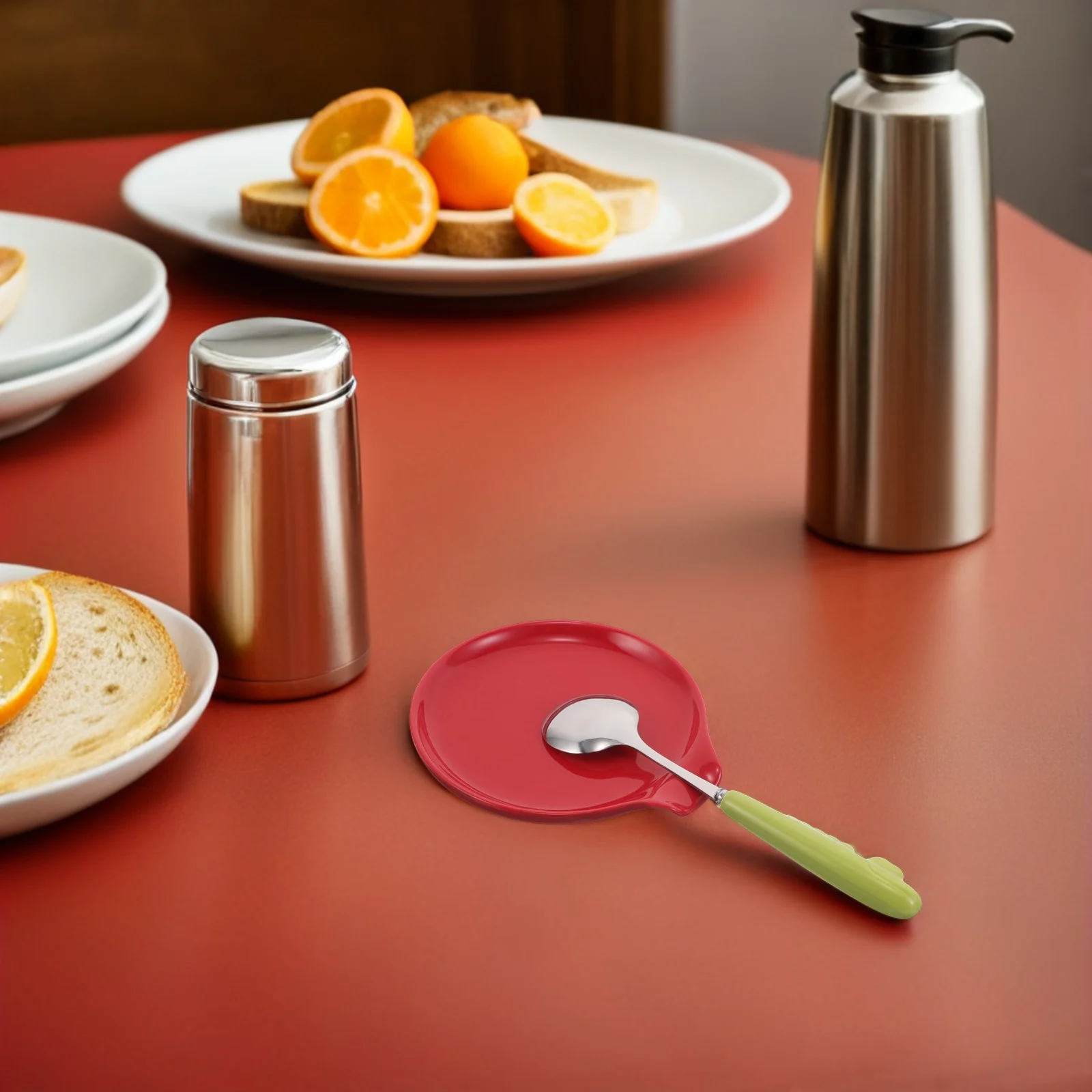 

Ceramic Spoon Rest Porcelain Coffee Spoon Holder Heat Resistant Espresso Teaspoon Rest Cooking Utensil Holder Coffee Station Red