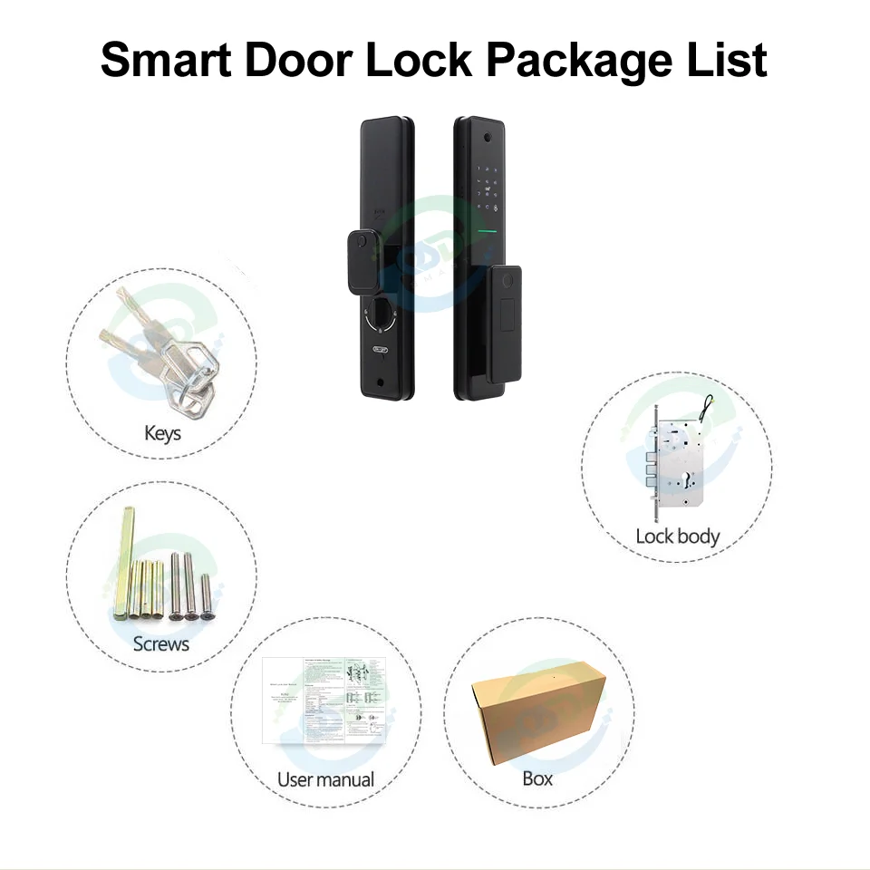Tuya Outdoor Digital Smart Door  with Fingerprint Recognition WiFi Connectivity Home Security Camera & Cloud Data Storage