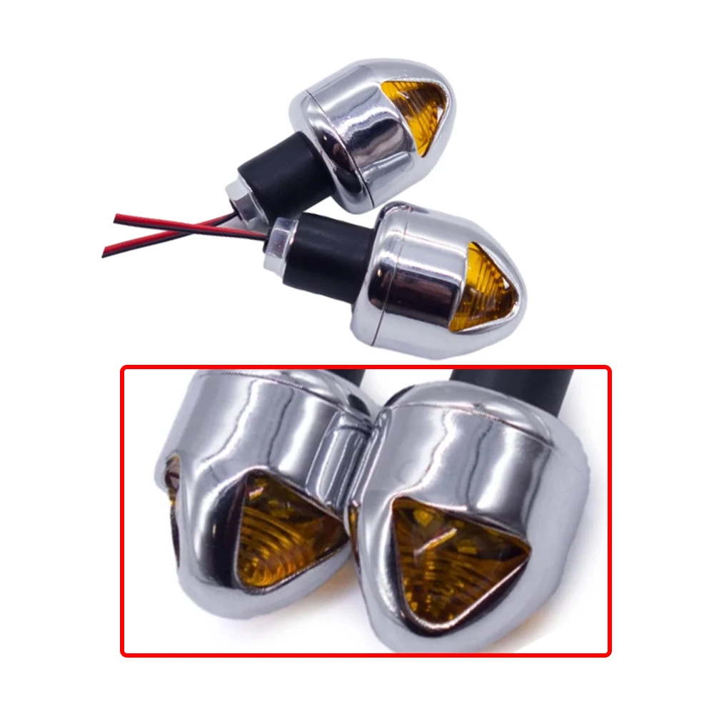 22mm Motorcycle LED Handlebar End Turn Signal Light Yellow Flasher Handle Grip Bar Blinker Side Marker Lamp Lighting