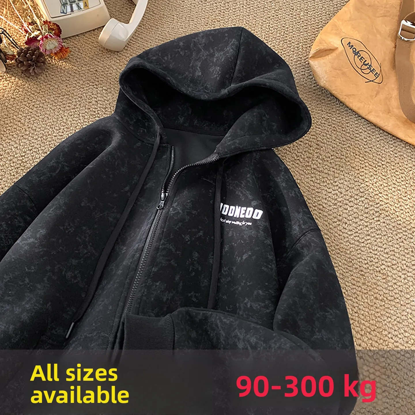 

Heavyweight Oversized Hooded Sweatirt Cardigan Men's Faion Brand American Loose Dyeing Dir Outerwear Autumn 2025