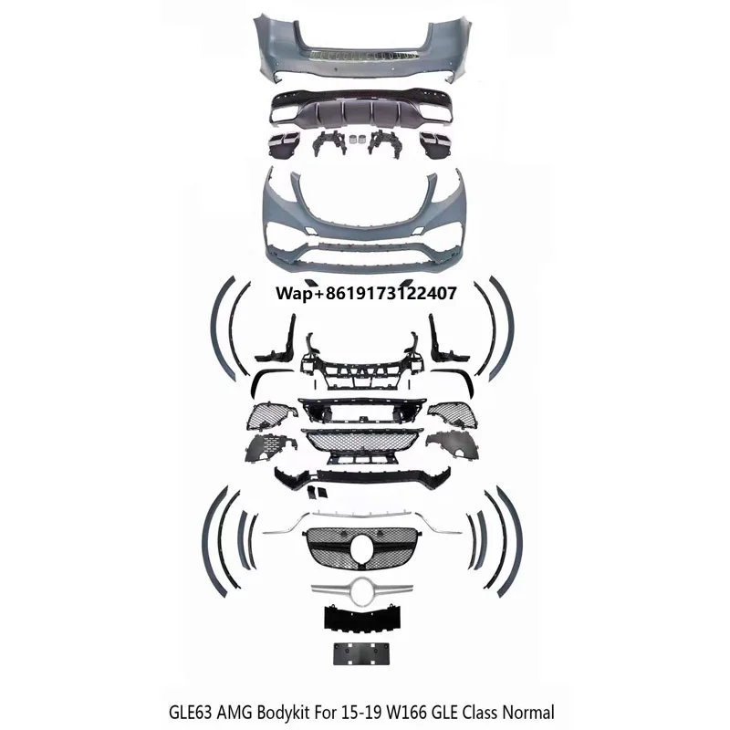 

GLE63 Sport Model Car Body Kit for GLE W166 Upgrade With Front Bumper Grille Rear Bumper for 2016-2019