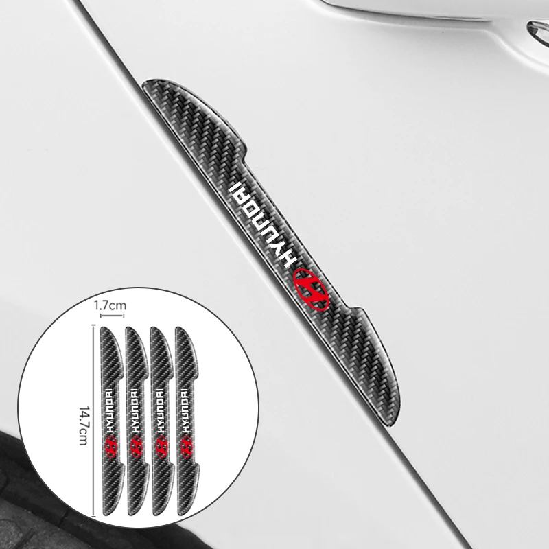 8pcs Carbon Fiber Car Door Bowl Handle Protective Sticker For Hyundai N Performance Creta Azera Eon Kauai i10 i20 i30 i40 ix35 view 6