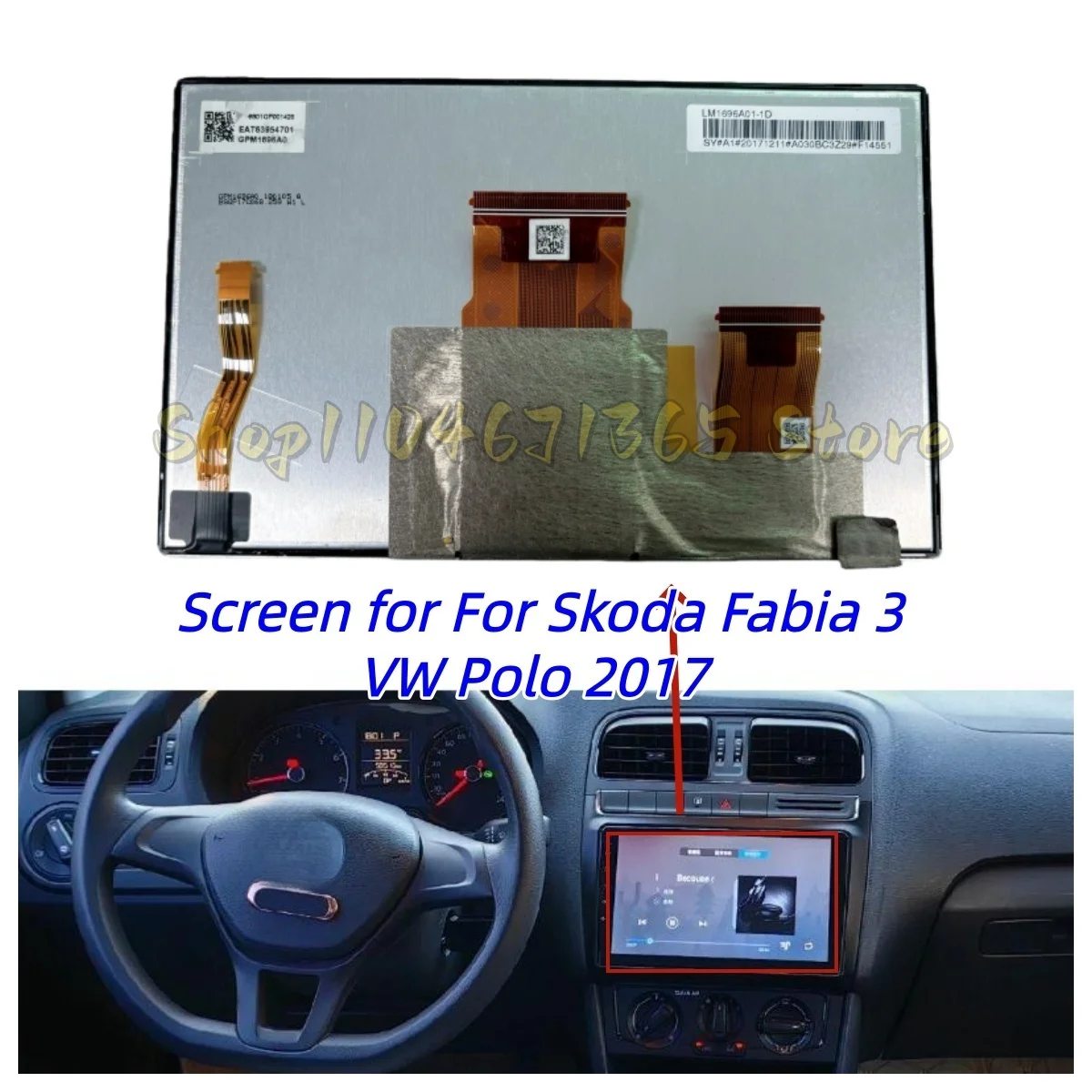 LM1996A01 LM1696A01 GPM1696A00 LM1696A01-1D LM1696A01-1B LCD Display With Touch Screen for Skoda Fabia 3 VW Polo 2017