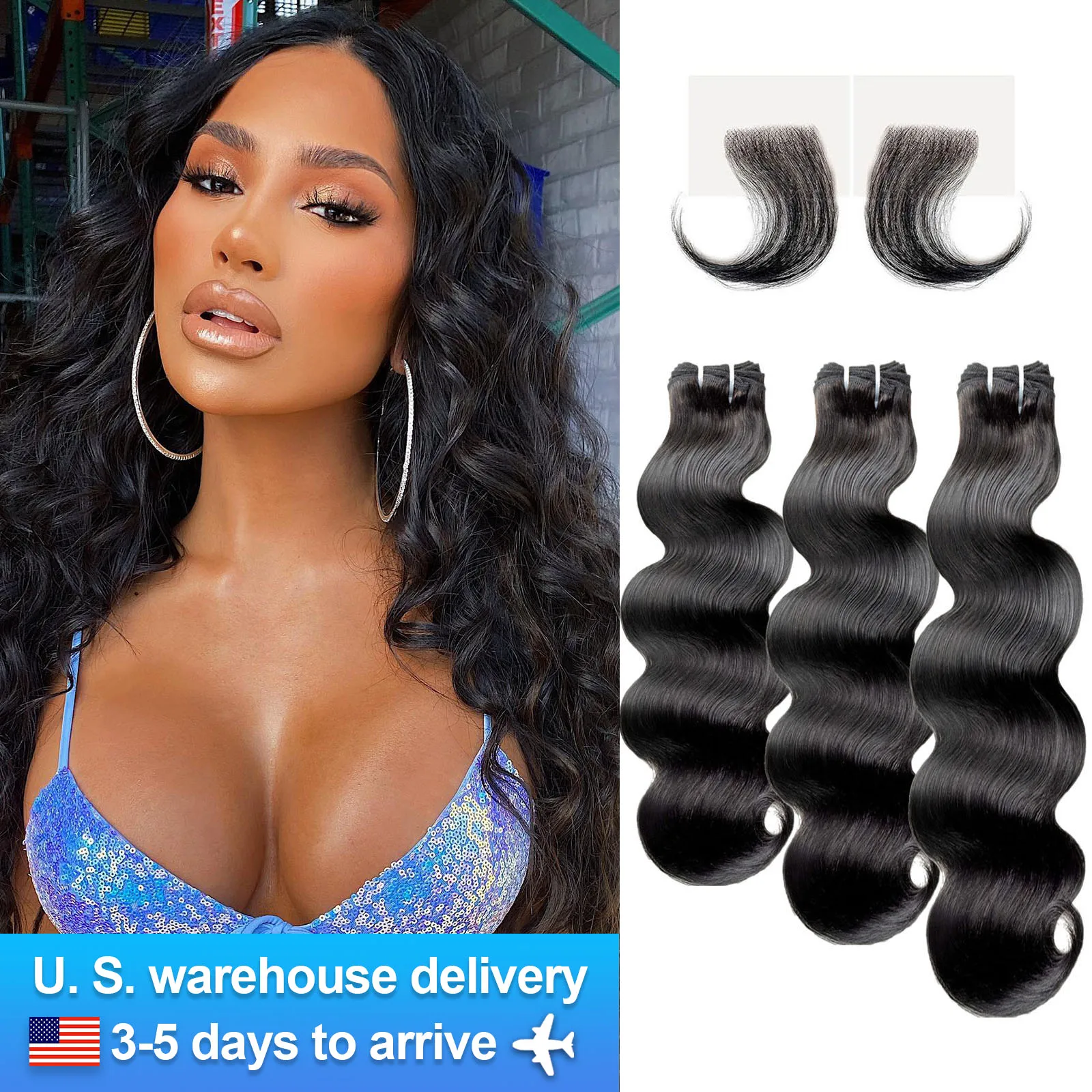 3 Bundles Natural Black Water Wave Loose Wave Bundles Weave Bundles 100% Unprocessed Human Hair Body Wave Bundles Brazilian Hair