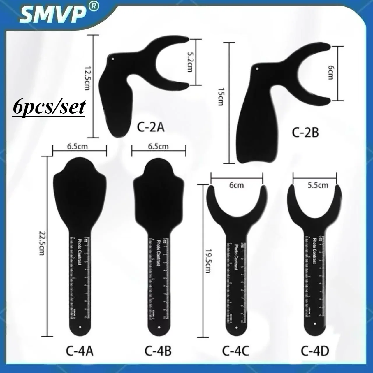 

6pcs/set Dental Autoclave Photo Contrast Board Photography Black Background Board Durable Palatal Contraster Board Oral Cheek