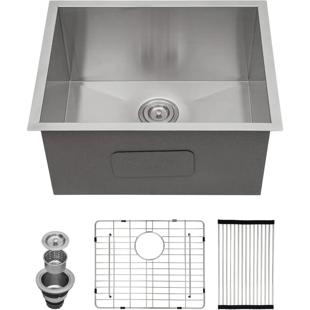 

Sink- 21x18 Inch Undermount Utility Sink Stainless Steel 12" Deep Single Bowl Under Counter Laundry Util