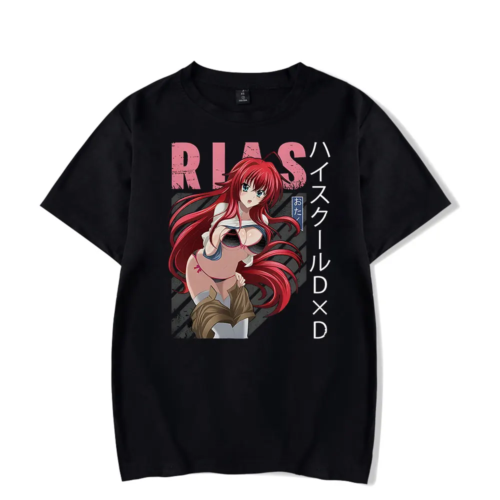 

Футболка для средней школы DxD Rias Gremory 2025, футболка Merch, мужская футболка с короткими рукавами, унисекс, топы, одежда, повседневные женские топы Y2K