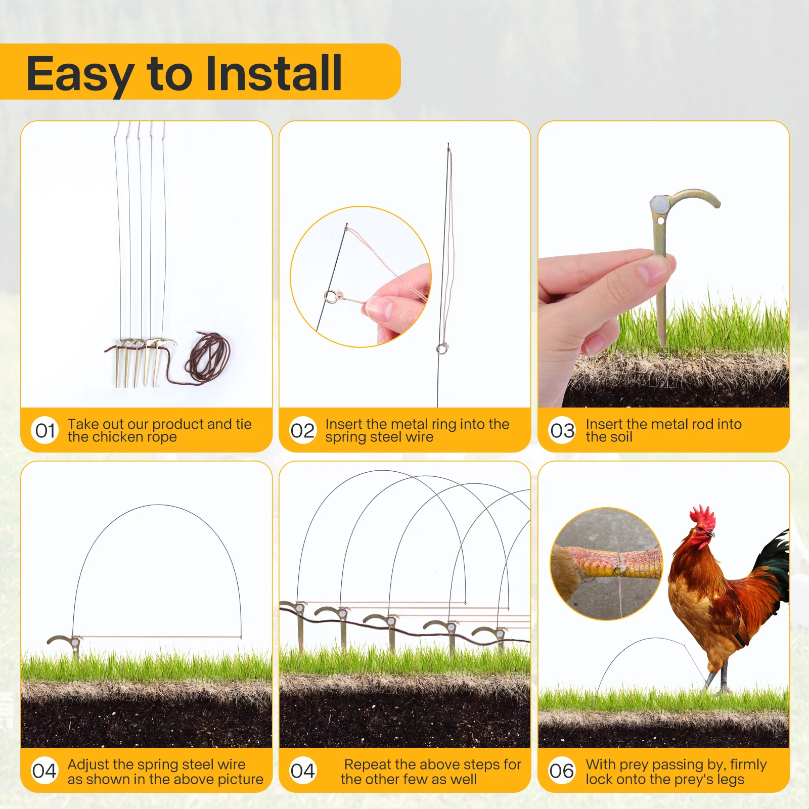 مصيدة الطيور المهنية للدجاج الدراج البرية بطة الحليب مالارد ربط أقدام الطيور لن تؤذيهم