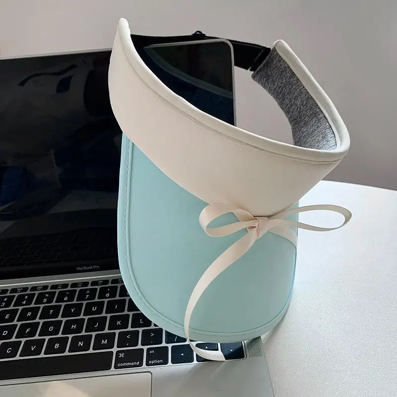 Womens UPF50 Sun Visor Hat With Cute Bow Decor And 99 Percent UV Block Perfect For Summer Beach Travel Outdoor Use