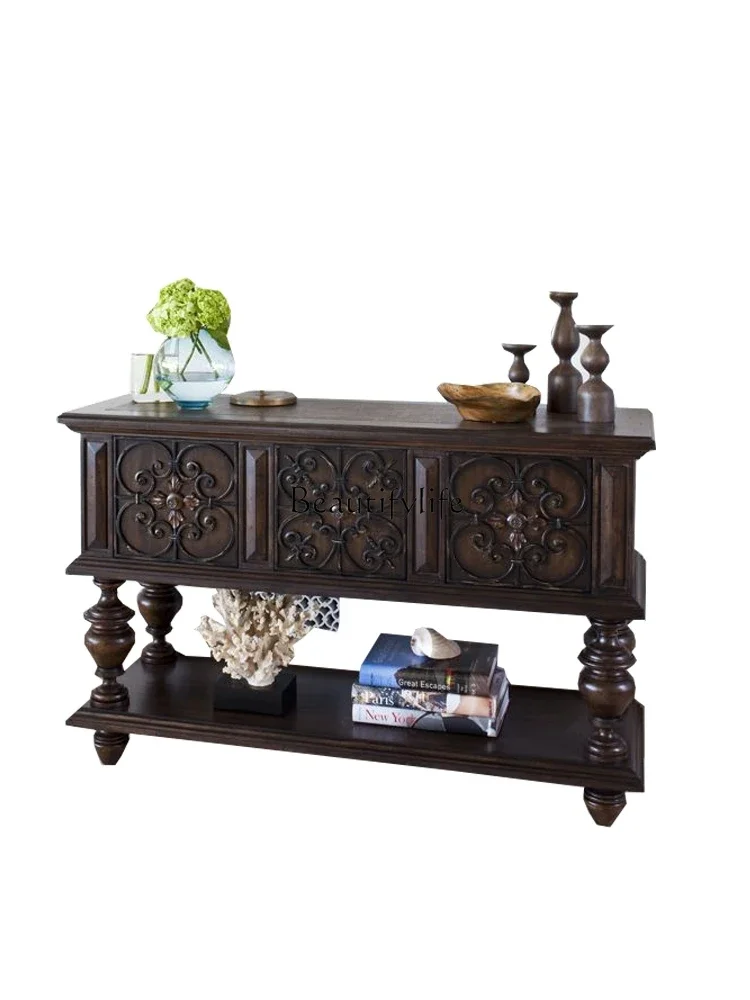

pg46American Country Wood Carved Entrance Cabinet Chinese Style French Style Wall Locker