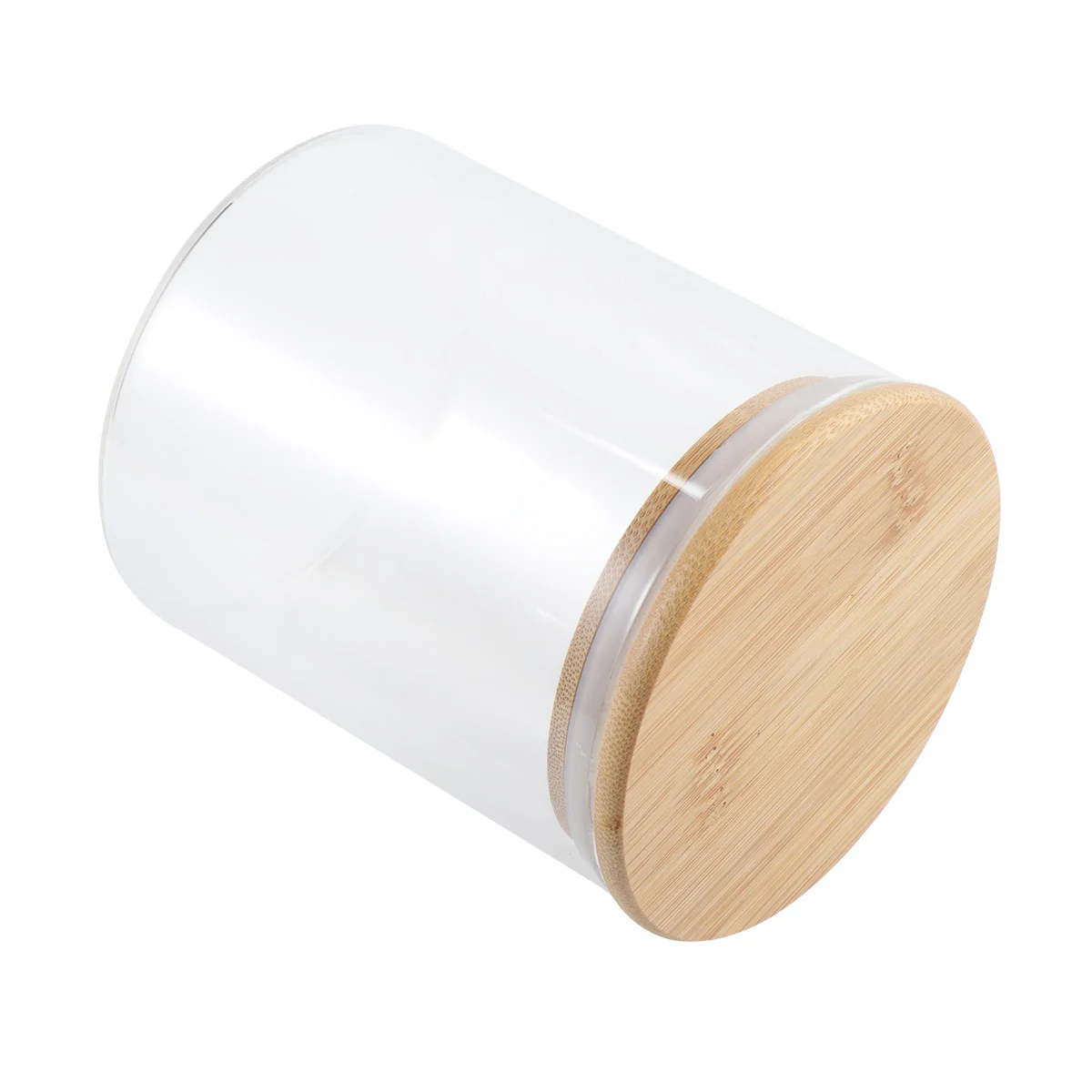 

750Ml Sealable Glass Jar Airtight Food Storage Container with Wooden Lid for Tea Coffee Beans Dry Goods Kitchen Pantry