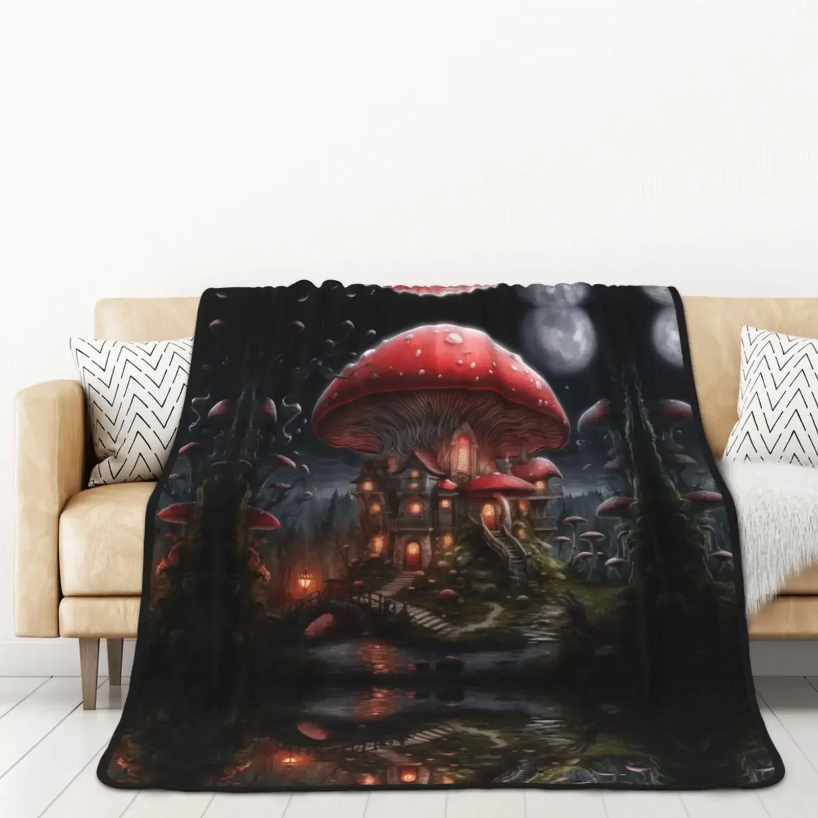 manta-de-flanela-macia-e-felpuda-com-estampa-de-cogumelo-traca-hippie-gotica-e-bruxa-design-sol-e-lua-para-cama-sofa-e-escritorio-conforto-para-todas-as-estacoes