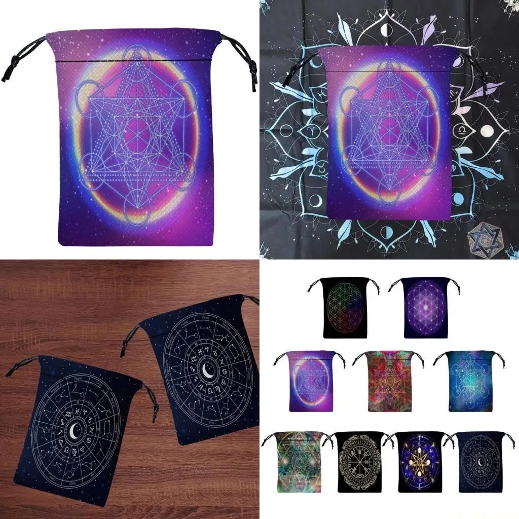 

M5TC Divinations Tablecloth Oracles Card Deck Table Board Game Bag Drawstring Pouches