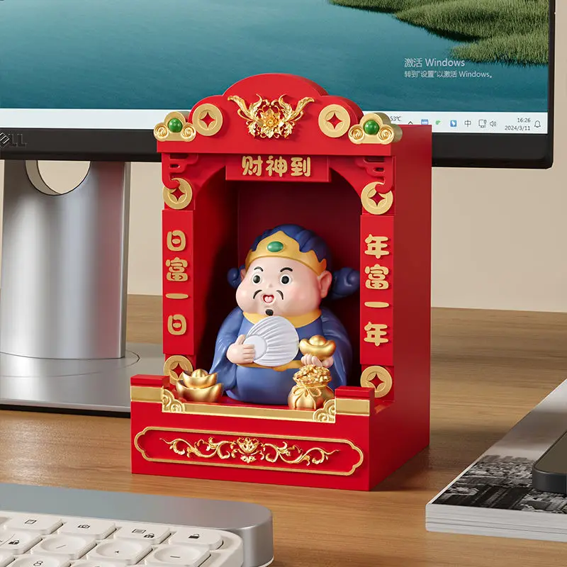 La statua del desktop del dio della ricchezza worships squisiti piccoli ornamenti montati su auto, decorazioni per la casa, decorazioni per il soggiorno, offi