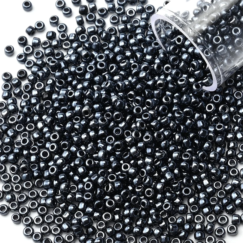 12 Gramm/Röhre, 2 mm, metallische Rocailles, japanische runde Glas-Rocailles für DIY-Handarbeit, Kleid, Schmuck, Nähen, 1200 Stück