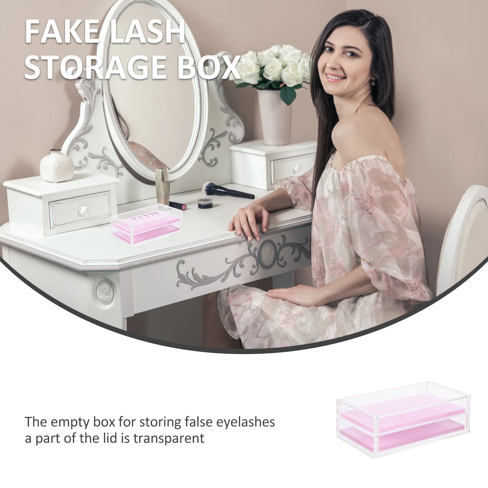 Boîte de rangement de cils, étui vide en acrylique pour faux-cils, organisateur Transparent, support d'emballage de Salon