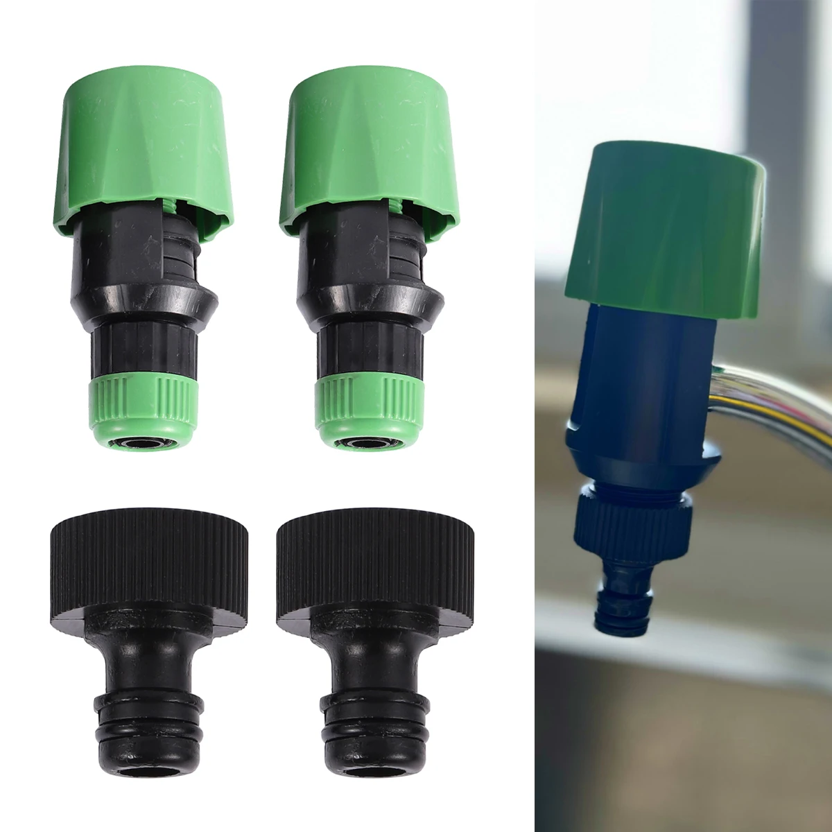 

1/5Pcs British Style Faucet Connectors 3/4" Male Thread Flat Type Tap Joints Garden Irrigation Car Washing Pet Bathing Adapters