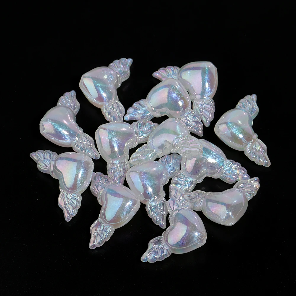 10pcs Acrylic Love Heart Beads for DIY Crafts