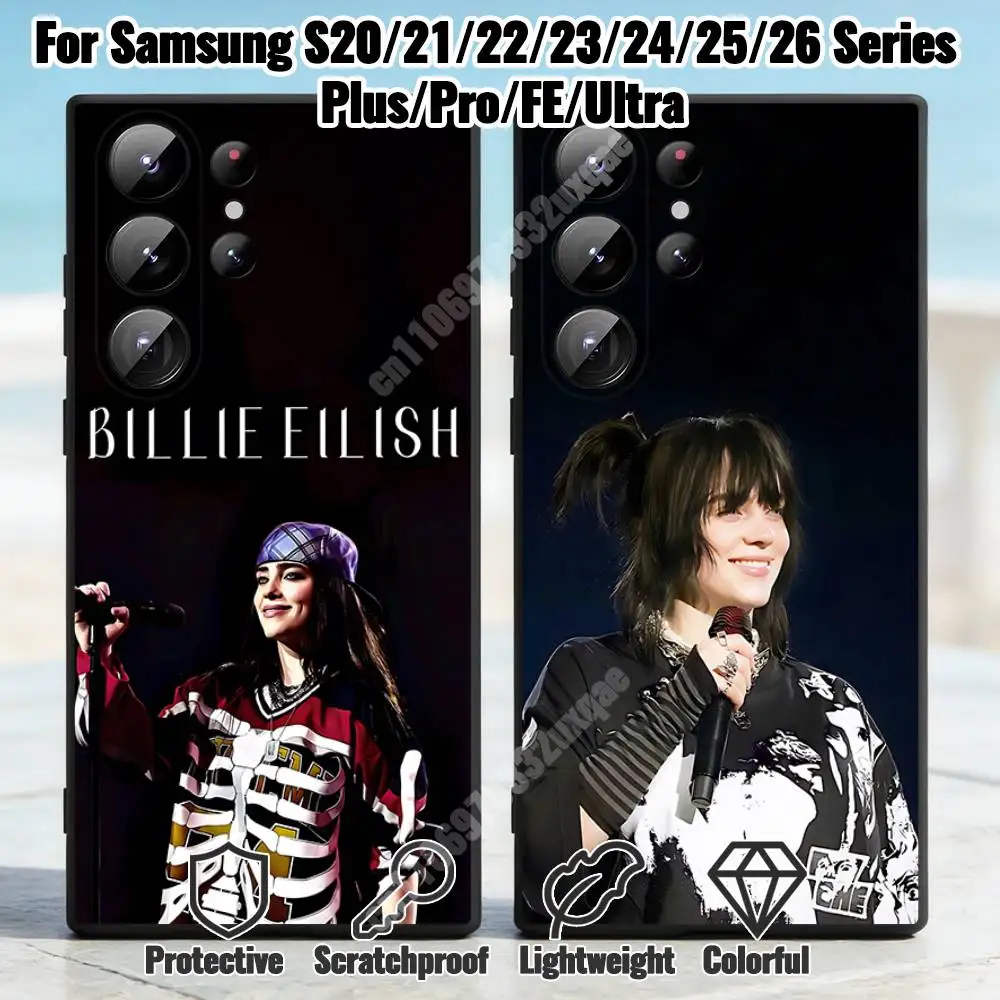 Funda de teléfono B-Billie Eilish-S Hit Me Hard and Soft para Samsung Galaxy S30 26 25 Ultra Plus S24 23 22 FE Lite S21 20, cubierta de TPU