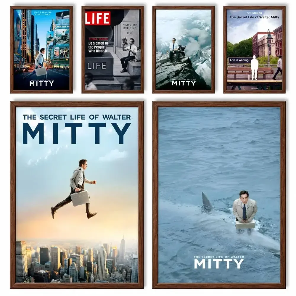 Adventure Comedy Drama The Secret Life of Walter Mitty Poster Self‑Adhesive Waterproof Sticker House  Wall Art Home Decor