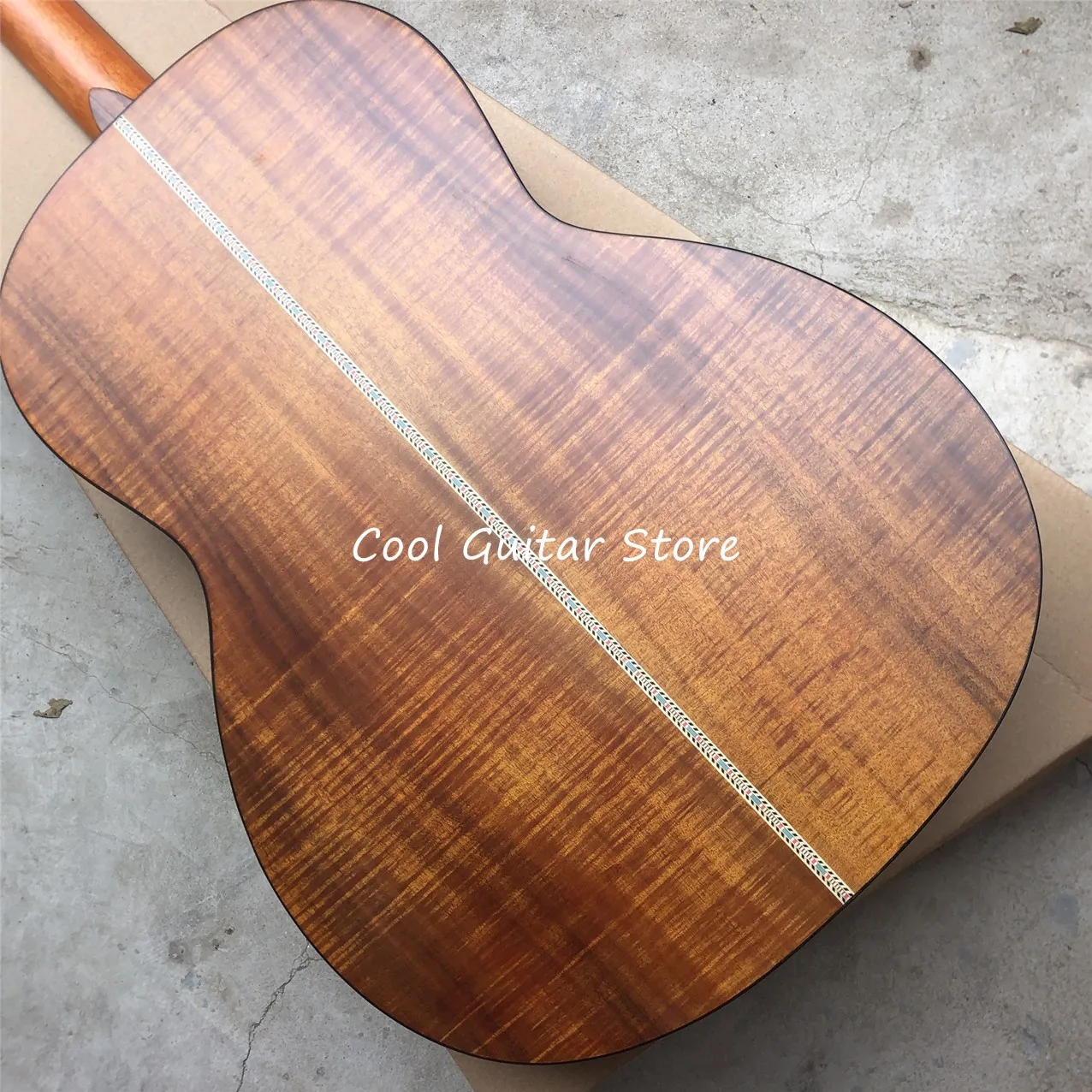 Custom Guitar,39 Inches All Koa Wood Acoustic Guitarr,Matt Finish Body,Classical Headstock,Ebony Fingerboard