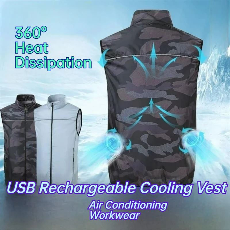 

Summer Cool Vest Wearable Cooling Fan Air-conditioned Clothes Continuous Cooling Bike For High Temperature Work Fishing Jacket