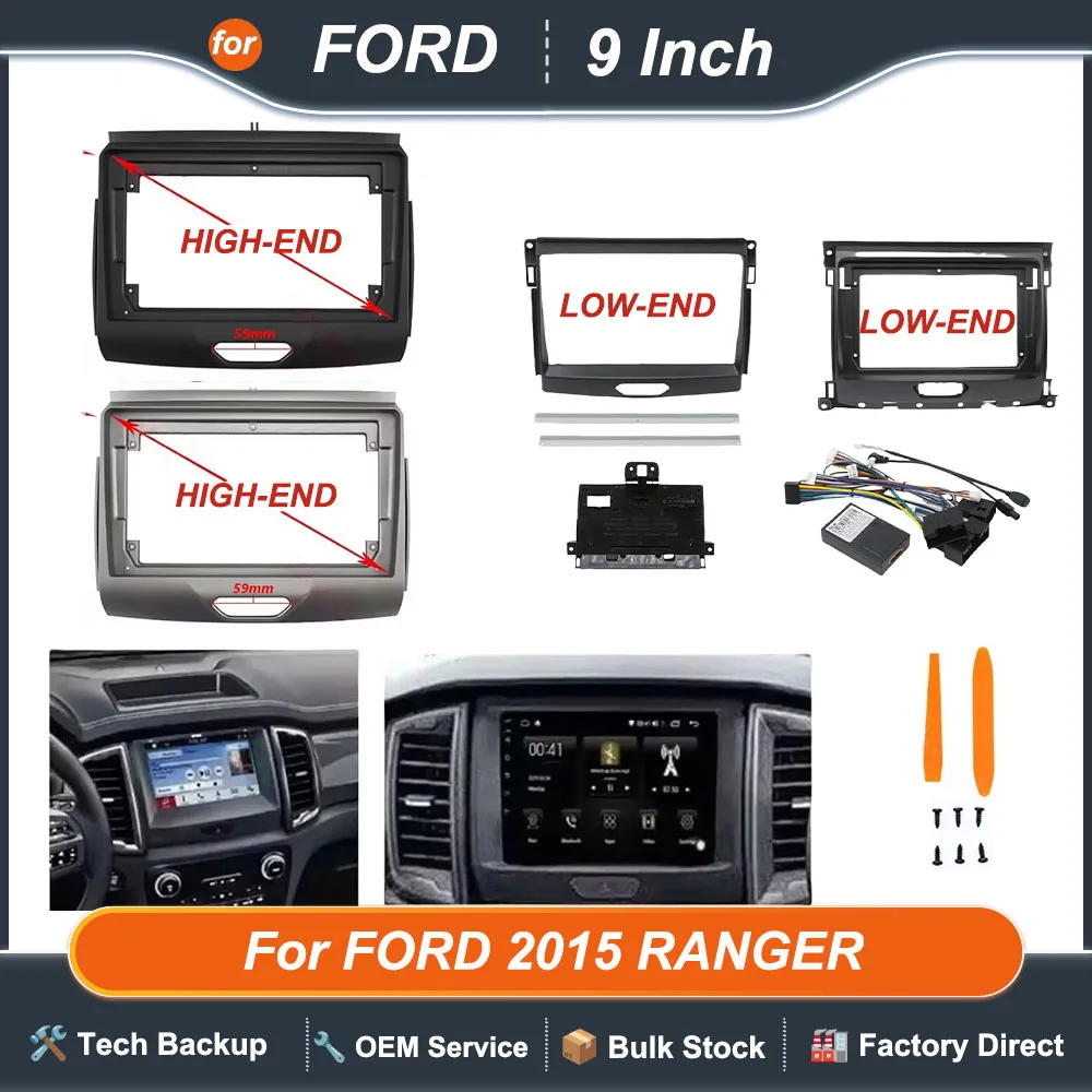 

9INCH Car Radio Android Stereo audio screen multimedia video player navigation CD cables Harness frame For FORD 2015 RANGER