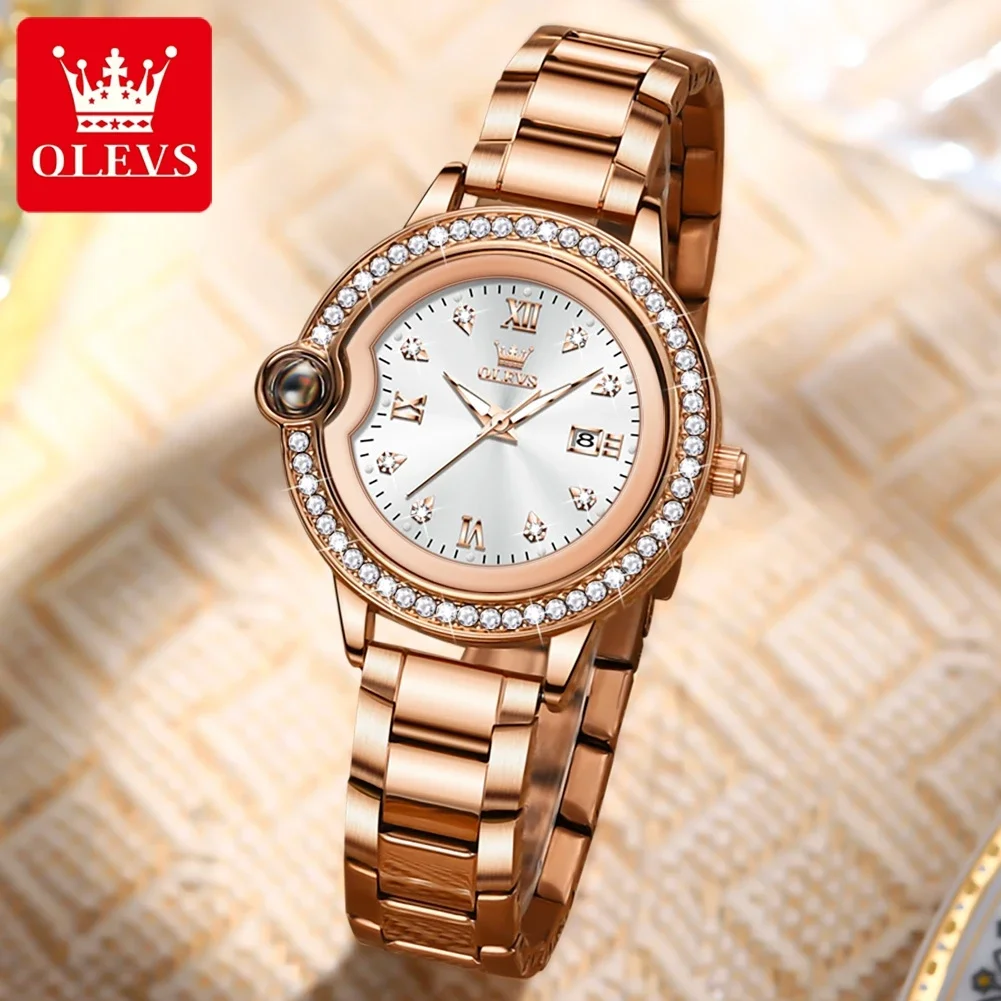 OLEVS brand watch drill ring steel strip waterproof quartz watch women's watch 5588