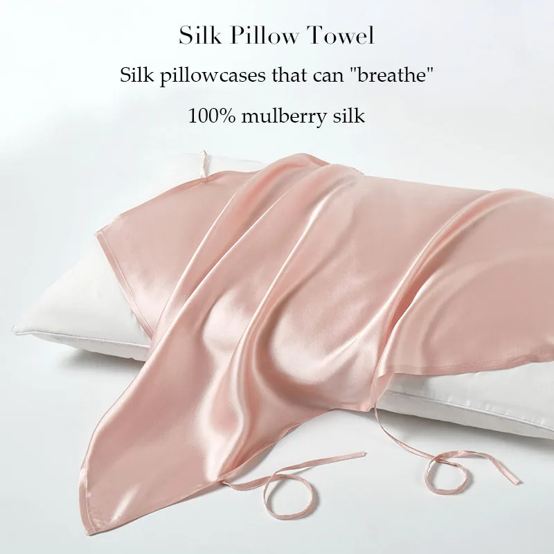 100% Mulberry Silk Pillowcase Natural Pure Silk Pillow Cover for Hair and Skin Soft Smooth Breathable Pillow Case Home Bedding