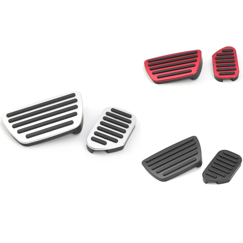 Car Pedals Foot Fuel Brake Footrest Pedal Cover Accelerator Brake Foot Rest Pedal Cover Kits For Toyota 4Runner 2010-2021 Red