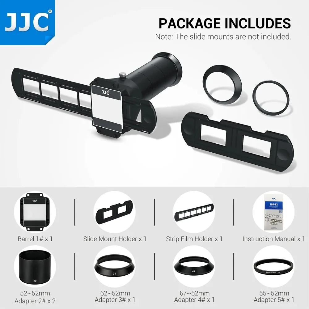 JJC 35mm Film Digitizing Adapter Set Negative Copying Slide Strip Scanner Holder
